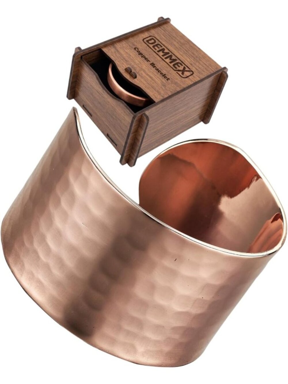 Adjustable 100% Pure Hammered Copper Wide Cuff Bracelet for Women - Stylish